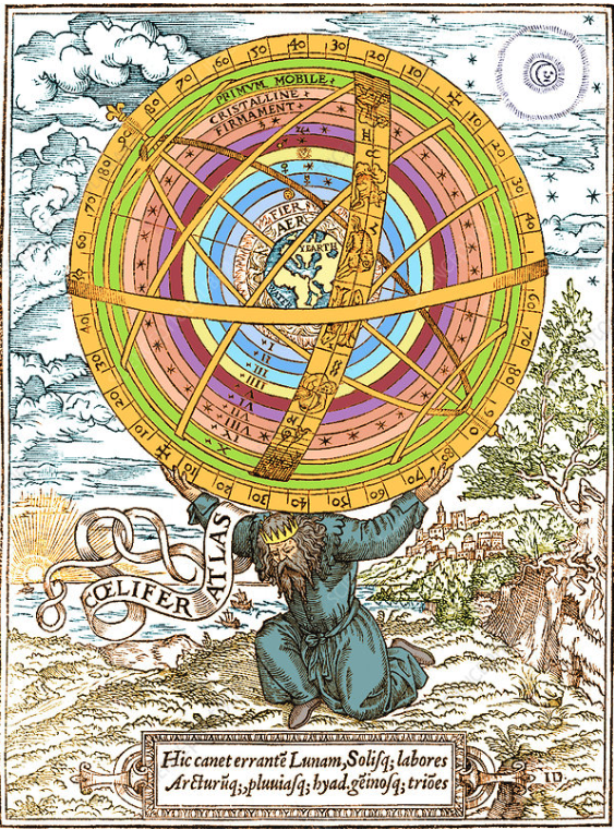Atlas carrying the celestial spheres, 1531